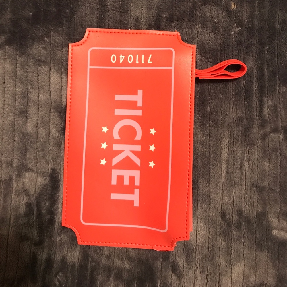 Ipsy coral Ticket makeup bag